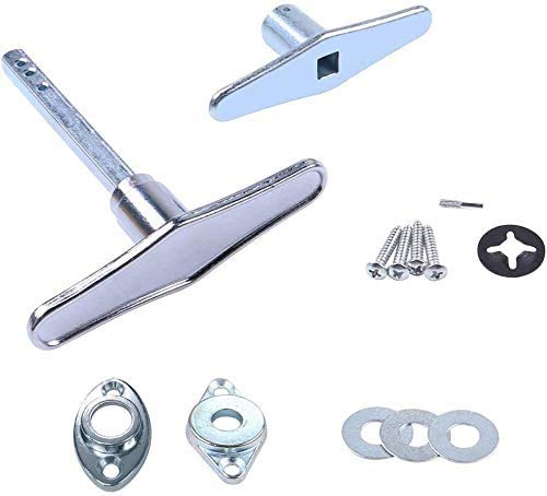 COLIBROX Garage Door Lock Dummy T Handle Assembly Non-Locking Door Hardware Kit (Without Keys) Chrome Plated