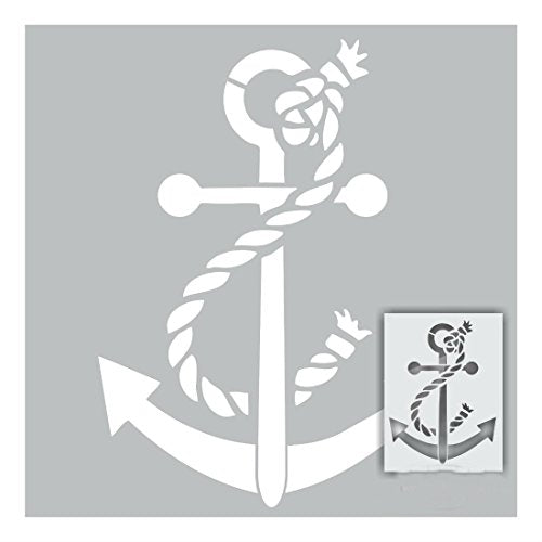 KCHEX Anchor wall stencil 12"x9" Ocean Nautical Coastal craft template pattern paint