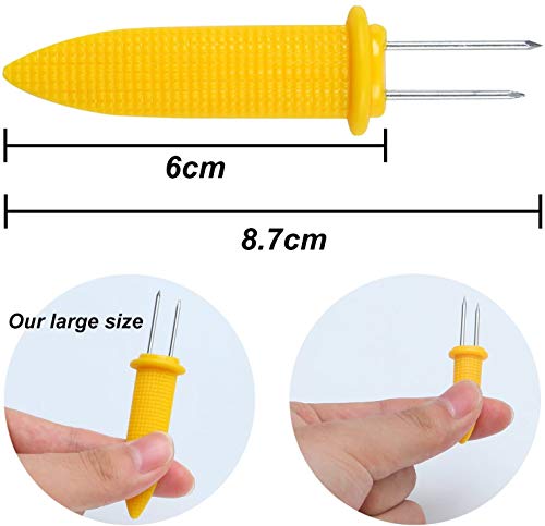 ESKONI (12 Pack Corn on The Cob Holders Skewers Corn Holders for Corn On The Cob Corn On Cob ORN Skewers Corn Holders Set Cute Corn Holders Fork Holder with Silicon Soft Handle for Home Cooking