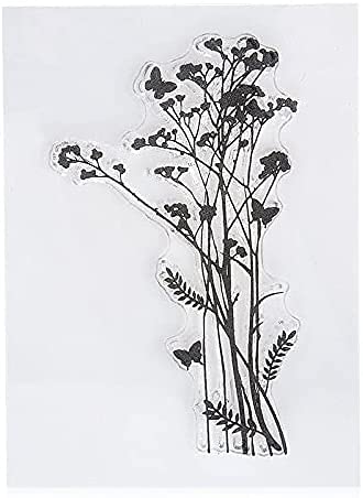 COLIBROX 6pcs/Lot Dandelion Lavender Poppies Daisy Flowers Leaves Stamp Rubber Clear Stamp/Seal Scrapbook/Photo Album Decorative Card Making Clear Stamps