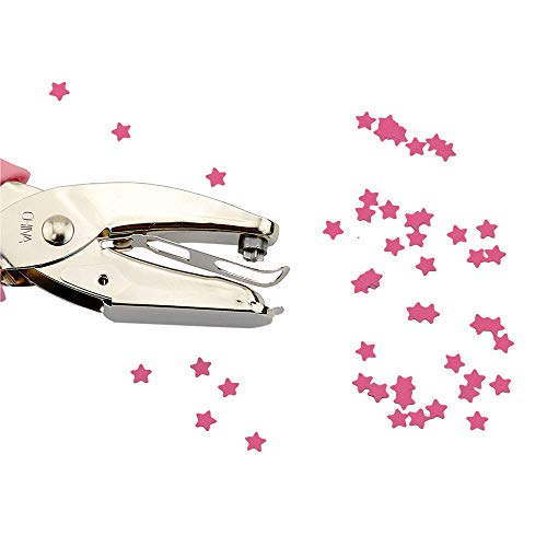 COLIBROX Jeemiter 1/4 Inch Star Shaped Metal Single Handheld Hole Paper Punch Punchers with Soft-Handled for Tags Clothing Ticket