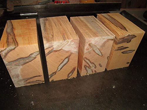 KCHEX 4 Pieces Ambrosia Maple Bowl Blanks Lumber Wood Lathe Carve 6 X 6 X 3 Inch GWE849F EP-21RT117457