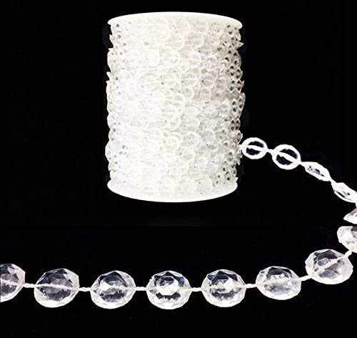 SKEMIX 99FT Garland Diamond Strand Acrylic Crystal Bead Curtain Wedding DIY Party Decor