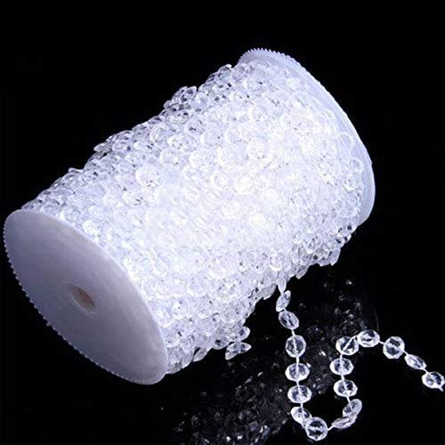 SKEMIX 99FT Garland Diamond Strand Acrylic Crystal Bead Curtain Wedding DIY Party Decor