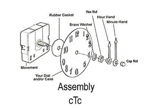 KCHEX 16 inch Large Hands and HIGH Torque Clock Movement Combo