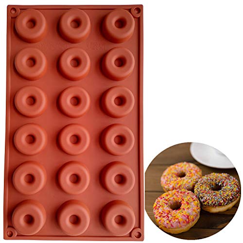 1 pcs 18 Cavity Silicone mini Donut Pan Muffin Cups Cake Baking Ring Biscuit Mold