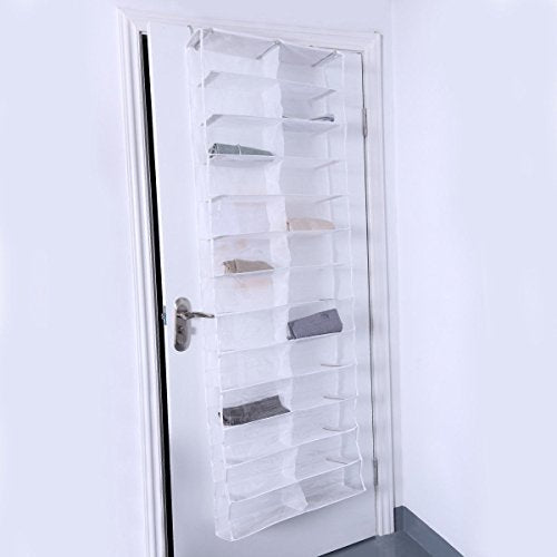 COLIBROX White Rack Hanging Storage 26 Pocket Over The Door Shoe Organizer Space Saver Hanger