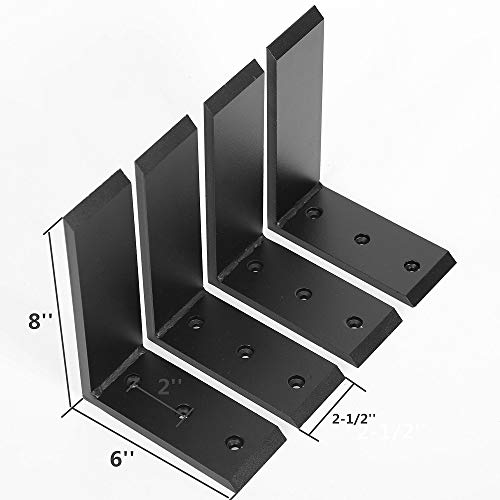 COLIBYOU 4 Black Steel 6”x8” Countertop Support Brackets Mantel Corbel Lot L Shelf