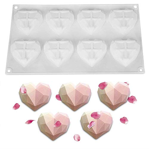 Toysdone 8 Cup Diamond Chocolate Silicone Dessert Mould Mousses Cheesecake Ice Cream Chiffon Cakes Pan Baking Cupcake Mold