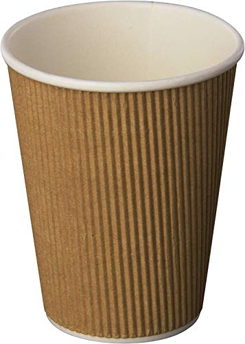 THE GRIPPLE Paper Cups 25/PK Insulated Disposable Ripple Hot Cups, GRPL12OZPK25