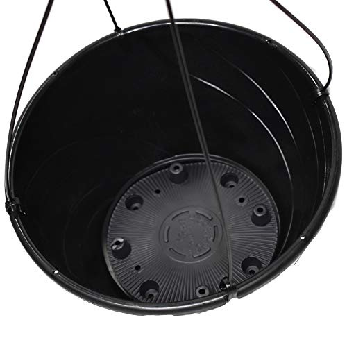 KCHEX 12" Diameter Black Plastic Deco Swirl Hanging Basket Plastics (10)