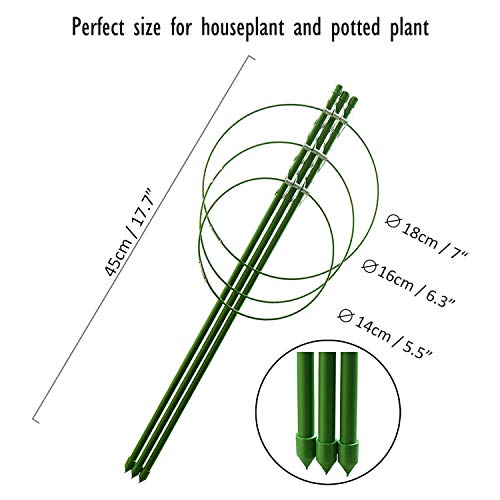 SKEMIX Plant Support Garden Support Rings Trellis Supporter 17.7" for Climbing Plants Flowers