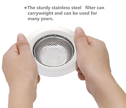 COLIBYOU 2 Pack Kitchen Sink Strainer, 4.5” Diameter, Faster Draining 2mm Filter Holes, Durable Long Lasting Anti-Clogging Stainless Steel Mesh Basket, Wide Rim Perfect for Most Sink Drains, Dishwasher Safe