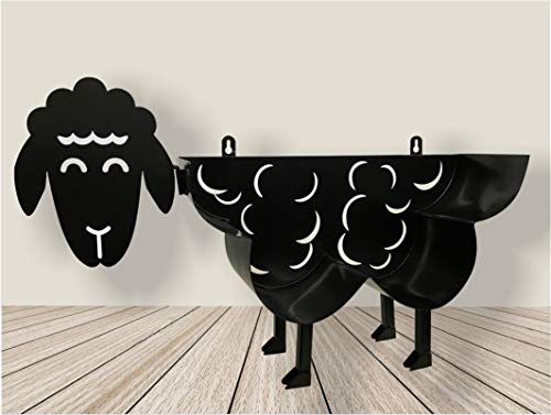 Cute Black Sheep Toilet Paper Roll Holder - Cool Novelty Free Standing or Wall Mounted Toilet Roll Tissue Paper Storage Stand & Holder | Bathroom Floor Decor Accessories | Best Gifts Idea - Neat Sheep