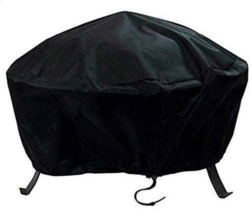 KCHEX 30 in Round Durable Black Fire Cover Waterproof UV Protector Grill BBQ Cover USA