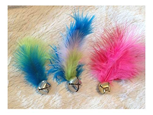 KCHEX Feather Bell Cat Toys!!! Jingle Bell w/Feather - Cats Love Them!!! 3 Pack