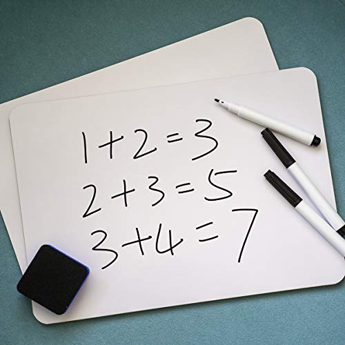 AHXML Double-Sided Small White Board, 8.5 x 11.5 Inches Blank Dry Erase Lap Boards for Classroom,with 6 Pens, 6 Erasers for Students Teachers Classrooms Supplies and Home Studying