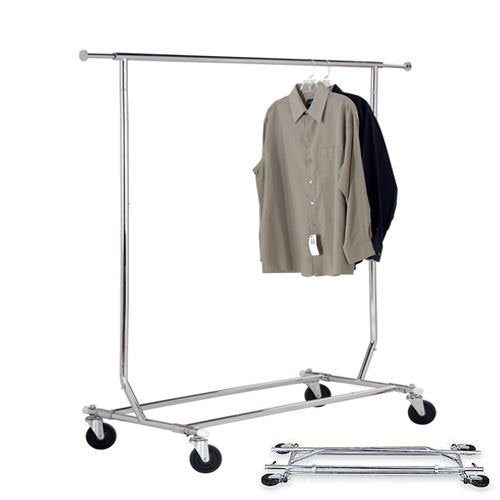 COLIBROX Commercial Grade Single Rail Rolling Salesman's Collapsible Garment Sales Rack