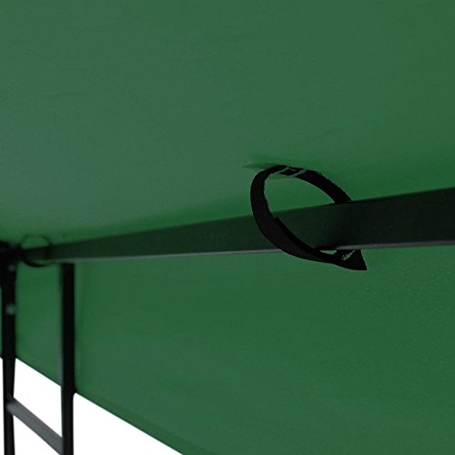 KCHEX 10'x10' 2-Tier Green Waterproof Gazebo Top Replacement UV30+ 200g/sqm Outdoor Patio Canopy Cover For Events Wedding Parties Craft Shows Music Festivals