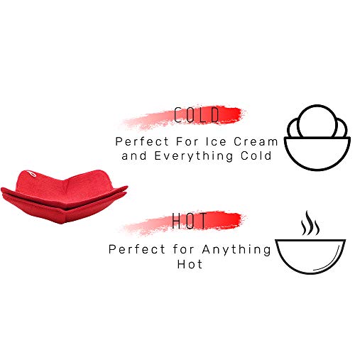 Toysdone Microwave Bowl Huggers Warmers for Food Microfiber Heat Resistant Food Warmer Set Microwave Safe Handle Hot and Cold Bowls Holder Without Burning Your Hands Set of 4 Microwave Bowl Huggers