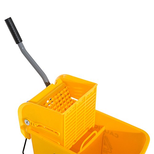 5 Gallon Mini Press Mop Bucket with Wringer 20 Quart Rolling Cart Yellow - mop bucket with wringer on wheels - mop bucket - mop and bucket