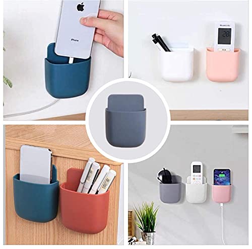 6 Pieces Self-adhesive Storage Box Remote Control Holder Desk Sticky Pen  Holder Wall Mounted Adhesive Organizer for Remote Control, Pencil, Phone