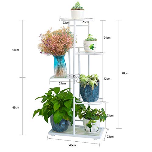 4-Tier Multi-Use Metal Corner Shelf Plants Stand Bathroom Storage Shelf