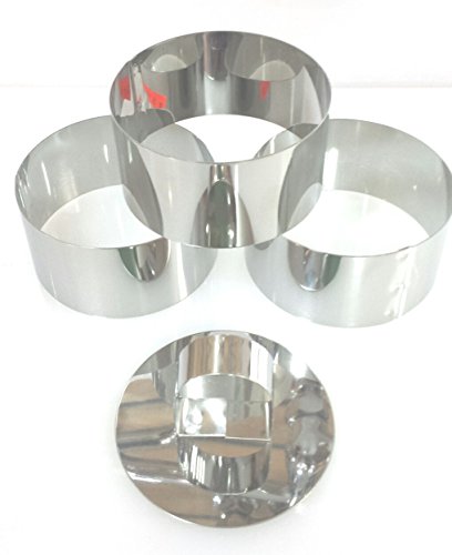 Stainless Steel Cutters/Food Ring Sets (3 rings 1 tamper)