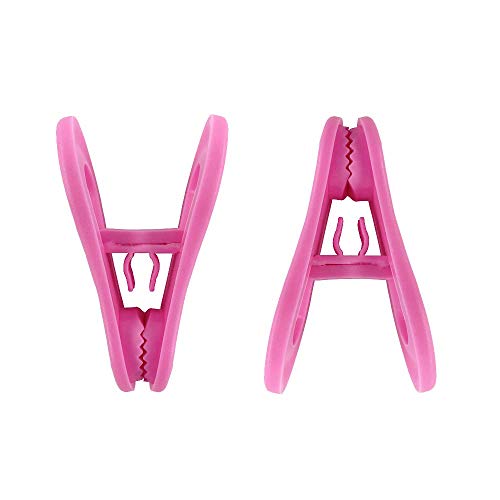 Toysdone Hanger Clips 30 Pack, Multi-Purpose Hanger Clips for Hangers, Hot Pink Finger Clips for Plastic Clothes Hangers, Pants Hangers Clips