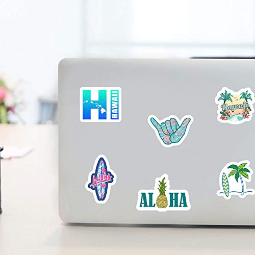 50 Pieces Watercolor Hawaiian Tropical Summer Stickers Decals for Waterbottle Laptop Scrapbooking Journal Planner Card Making