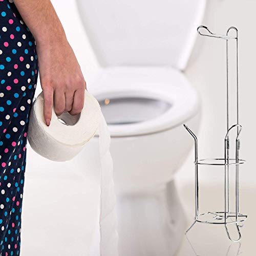 COLIBROX Toilet Paper Holder - Strongest Heaviest Duty Bathroom Tissue Paper Roll Storage Holder and Dispenser Stand Free - Stores up to 3 Rolls of Toilet Tissue Paper Organization Storage