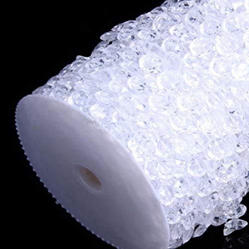 SKEMIX 99FT Garland Diamond Strand Acrylic Crystal Bead Curtain Wedding DIY Party Decor