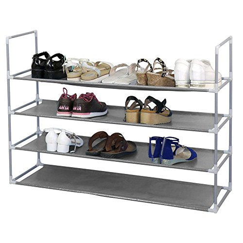 SKEMIX 50 Pair 10 Tier Space Saving Storage Organizer Free Standing Shoe Tower Rack