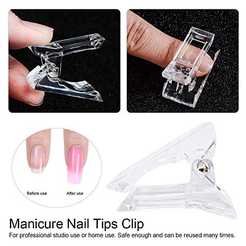SKEMIX Nail Tips Clip for Quick Building Polygel nail forms Nail clips for polygel Finger Nail Extension UV LED Builder Clamps Manicure Nail Art Tool