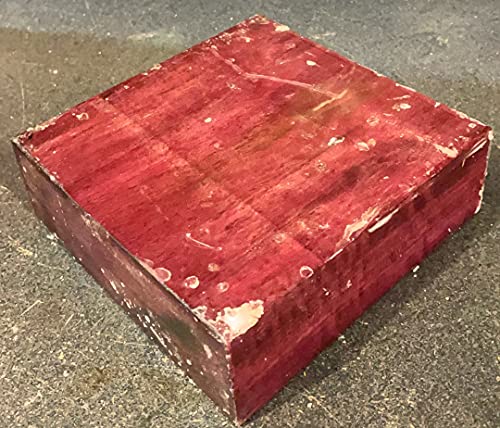 KCHEX Purpleheart Wood Blanks One Beautiful Exotic Lumber Bowl Turning Lathe 6 x 6 x 2 Board Dowel Cap