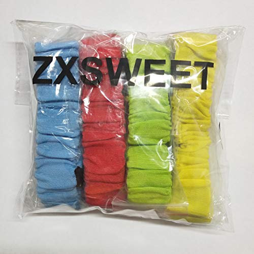 ZXSWEET 8PCS 3-Legged Race Bands Elastic Tie Rope with 4 Assorted Colors Perfect for Relay Race Game, Carnival, Field Day, Backyard