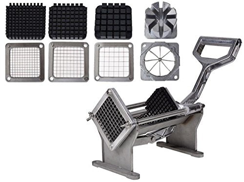 KCHEX French Fry Potato Press adjustable Cutter Set Fruit Vegetable Commercial Slicer Cutting W/ 4 Blades