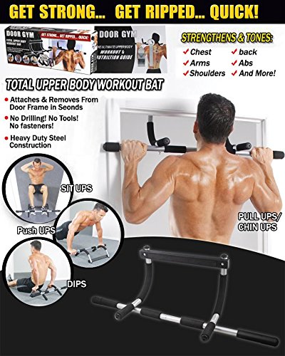 SKEMIX Super Sport Heavy Duty Doorway Chin Pull Up Bar Exercise Fitness Gym Home Door Mounted