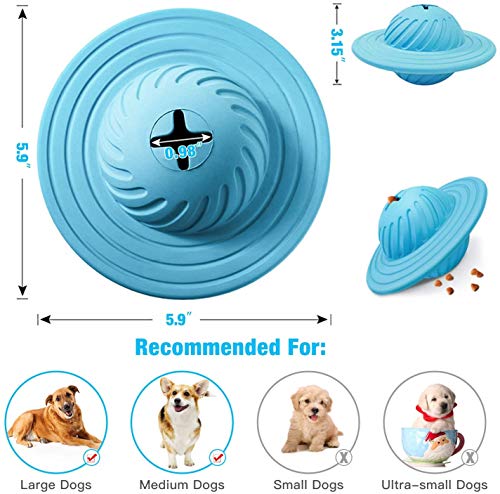 KCHEX Dog Treat Ball Toy IQ Interactive Food Dispensing Puzzle Feeder Ball Natural Rubber Puppy Toys for Medium and Small Dogs Chasing Chewing Playing