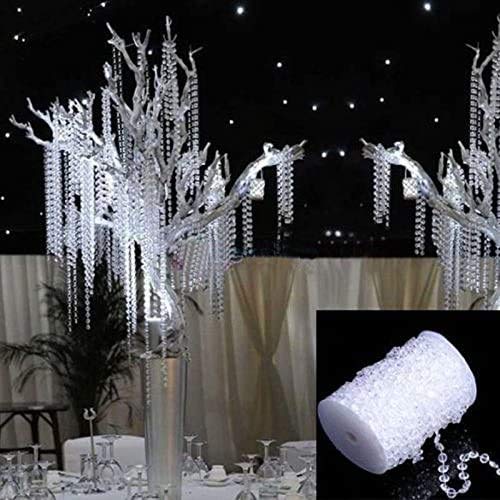 SKEMIX 99FT Garland Diamond Strand Acrylic Crystal Bead Curtain Wedding DIY Party Decor