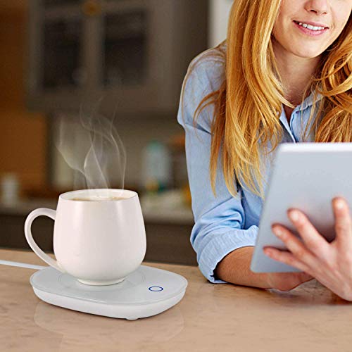 Coffee Mug Warmer, Coffee Warmer with Automatic Shut Off Beverage Warmers Cup Heater for Desk Coffee Warmer Keep Temperature Up to 131℉/ 55℃, Safely Use for Office/Home to Warm Coffee Tea Milk Candle