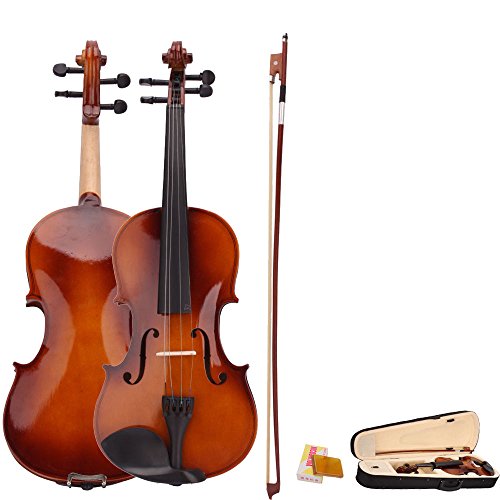 KCHEX 2016 Hot 4/4 Full Size Natural Acoustic Violin Fiddle with Case Bow Rosin