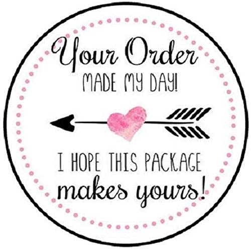 SKEMIX 48 Your Order Made My Day! Envelope Seals Labels Stickers 1.2" Round
