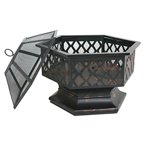 COLIBYOU Super Deal Hex Shaped Patio Fire Pit Home Garden Backyard Firepit Bowl Fireplace