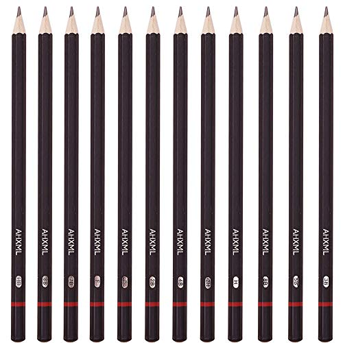 Professional Drawing Sketch Pencils Set, 12 Pieces Drawing Pencils, 8B,7B, 6B, 5B, 4B, 3B, 2B, B, HB,…