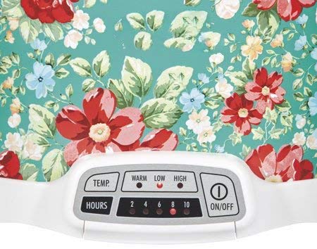 COLIBYOU Bring Cheerful and Charming Style to Your Countertop with Beautiful and Stylish 7 Quart Programmable Slow Cooker Vintage Floral,Great Addition to Your Kitchen