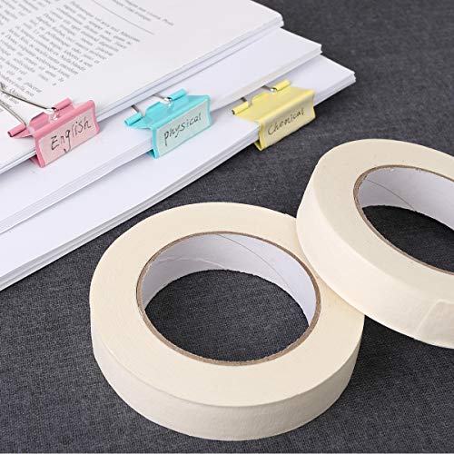SKEMIX White Masking Tape,12 Pack Wide Purpose Masking Tape for Labeling,for Painting, Home, Office, School Stationery, Arts, Crafts etc. 1 Inch Wide, 60 Yard/Roll