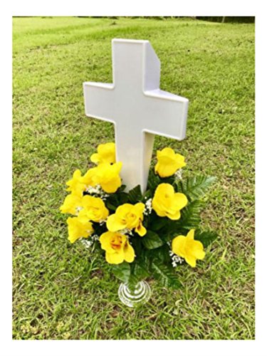 COLIBROX Solar Lighted Cross Memorial Light for Grave or Garden