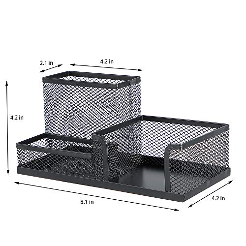 Toysdone Pen Holder Mesh Pencil Holder Metal Pencil Holders Pen Organizer Black for Desk Office Pencil Holders