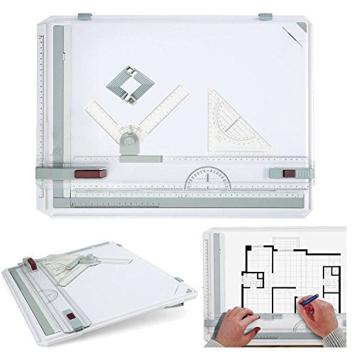 COLIBROX 3 Drawing Table Board, Adjustable Measuring System Angle Parallel Motion Drawing Board Set